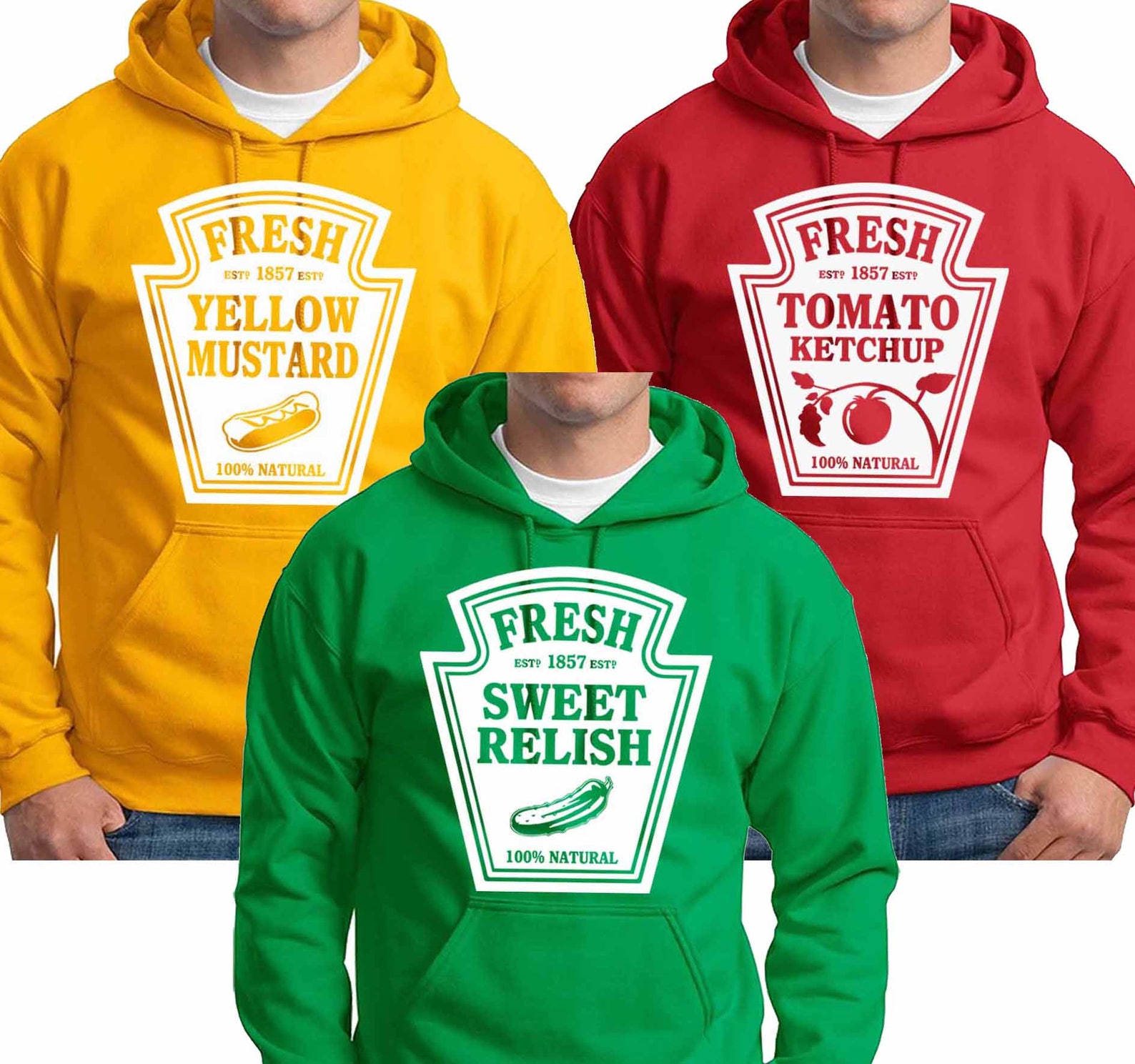 Tomato Ketchup Relish Mustard Hoodie Halloween Costume Cosplay Etsy