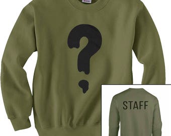 Soos Ramirez Question Mark Sweatshirt Halloween Costume Mens size Crewneck Sweater