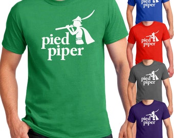 Pied Piper T-shirt Silicon Valley Geek Men's (S-4XL) T-shirts and Ladies Slim-Fit (S-2XL) T-shirts