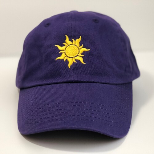 Tangled Rapunzel sun symbol embroidered Hat Disney Magic fan adjustable cap