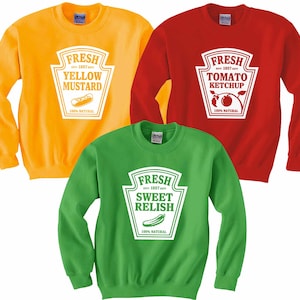 Tomato Ketchup Relish Mustard Sweatshirt Halloween Costume Cosplay Crewneck Sweaters Mens Kids Sizes Etsy