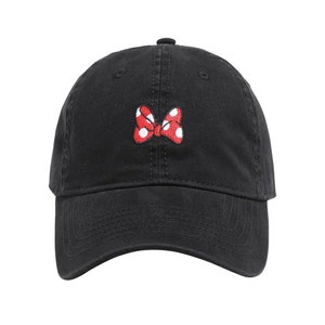 Minnie Mouse Bow embroidered Hat Disney Parks Mickey Minnie fan adjustable cap