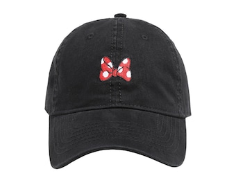 Minnie Mouse Bow embroidered Hat Disney Parks Mickey Minnie fan adjustable cap