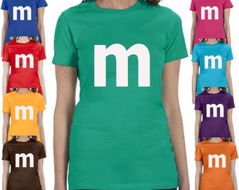New M print T-shirt Halloween Costume Cosplay candy T-shirts Women Men's Youth sizes
