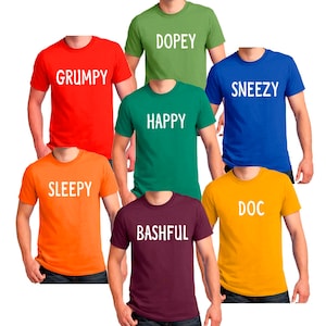 7 Dwarfs T-shirt Dwarf Halloween Costume Men's, Women's, Youth, Toddler,Baby Creeper Cosplay shirts