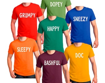 7 Dwarfs T-shirt Dwarf Halloween Costume Men's, Women's, Youth, Toddler,Baby Creeper Cosplay shirts