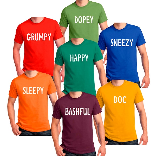 7 Dwarfs T-shirt Dwarf Halloween Costume Men's, Women's, Youth, Toddler,Baby Creeper Cosplay shirts