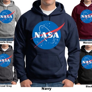 NASA Retro Logo Hooded Sweatshirts Space Science Geek Adult and Youth ...