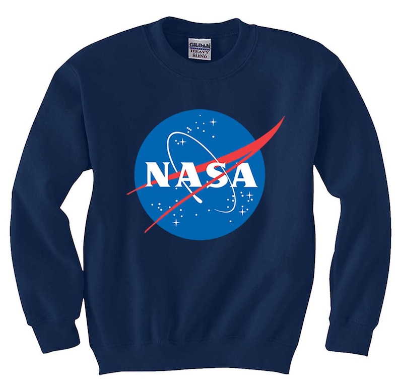 NASA Retro Logo Sweatshirt Insignia Space Science Geek Mens Unisex ...