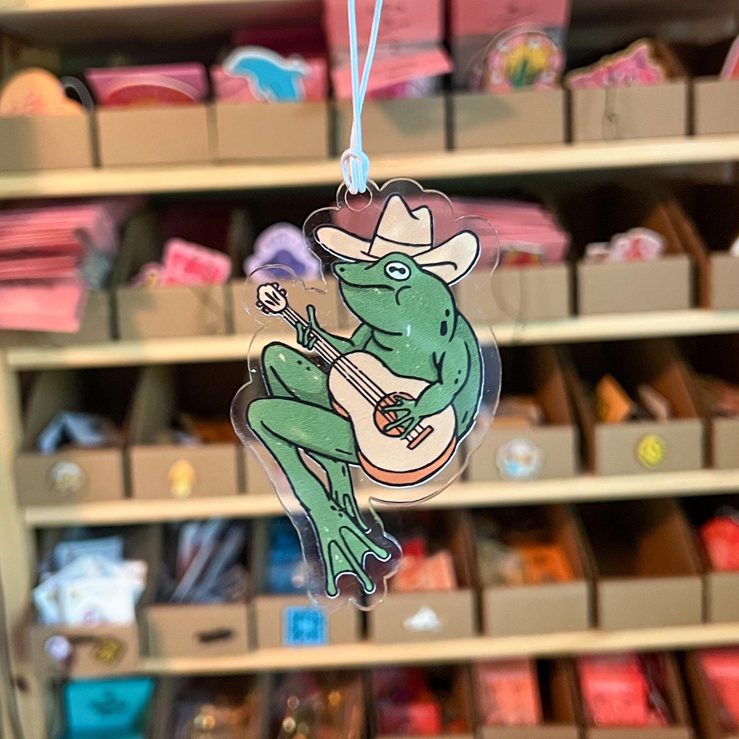 Cowboy Frog Rearview Mirror Car Charm