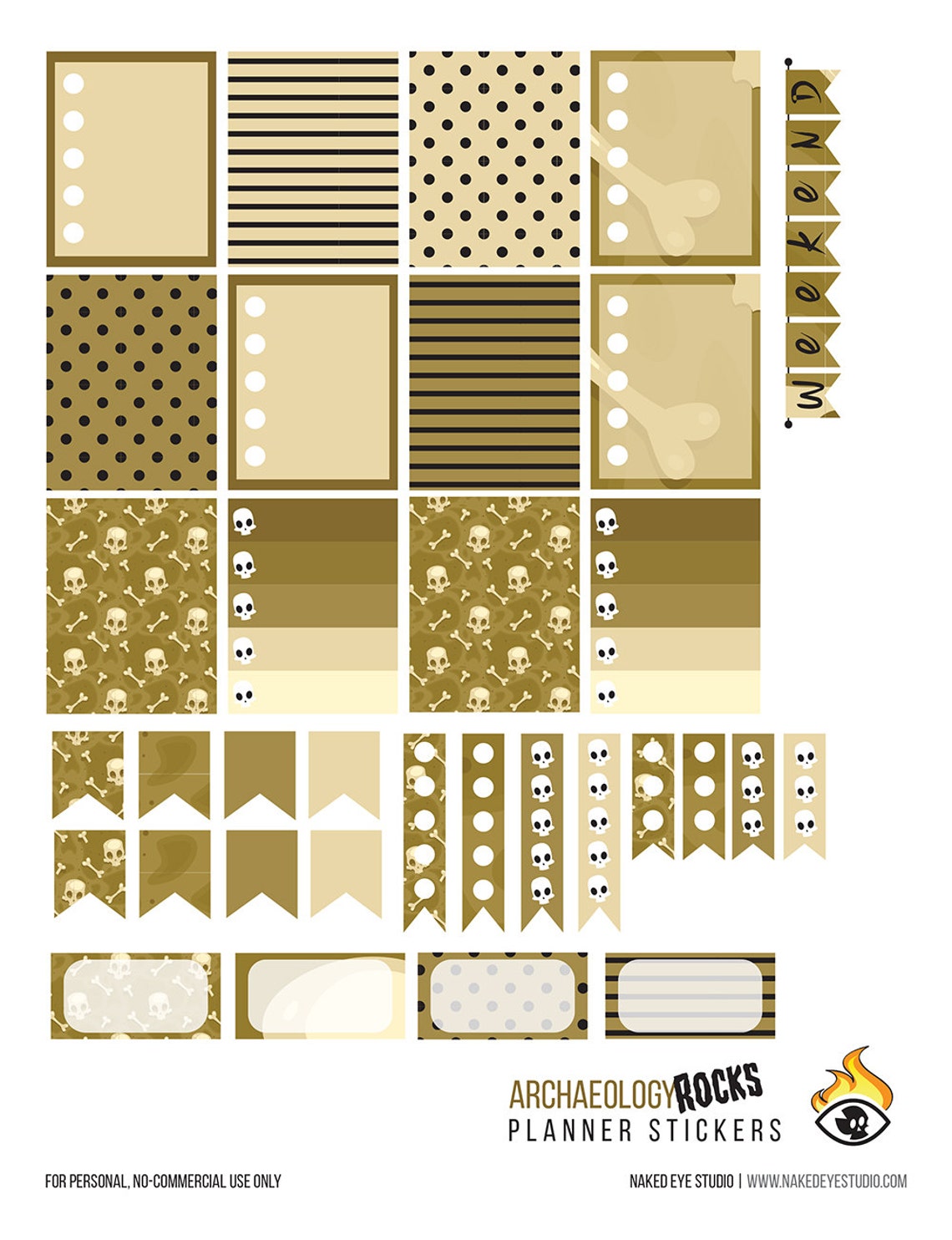 Goth Planner Stickers Printable Erin Conrad Stickers | Etsy