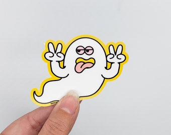 Silly Ghost Cute Funny Vinyl Sticker