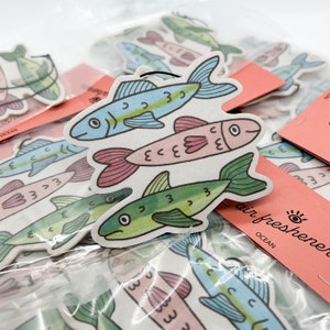 Fish Friends Air Freshener; Sardines Pop Art; Cute Gift