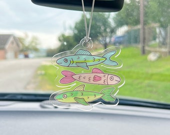 Fish Friends Cute Car Charm, Rearview Mirror Hanging Car Accessory