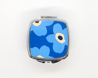 Blue Flowers Pretty Compact Mirror