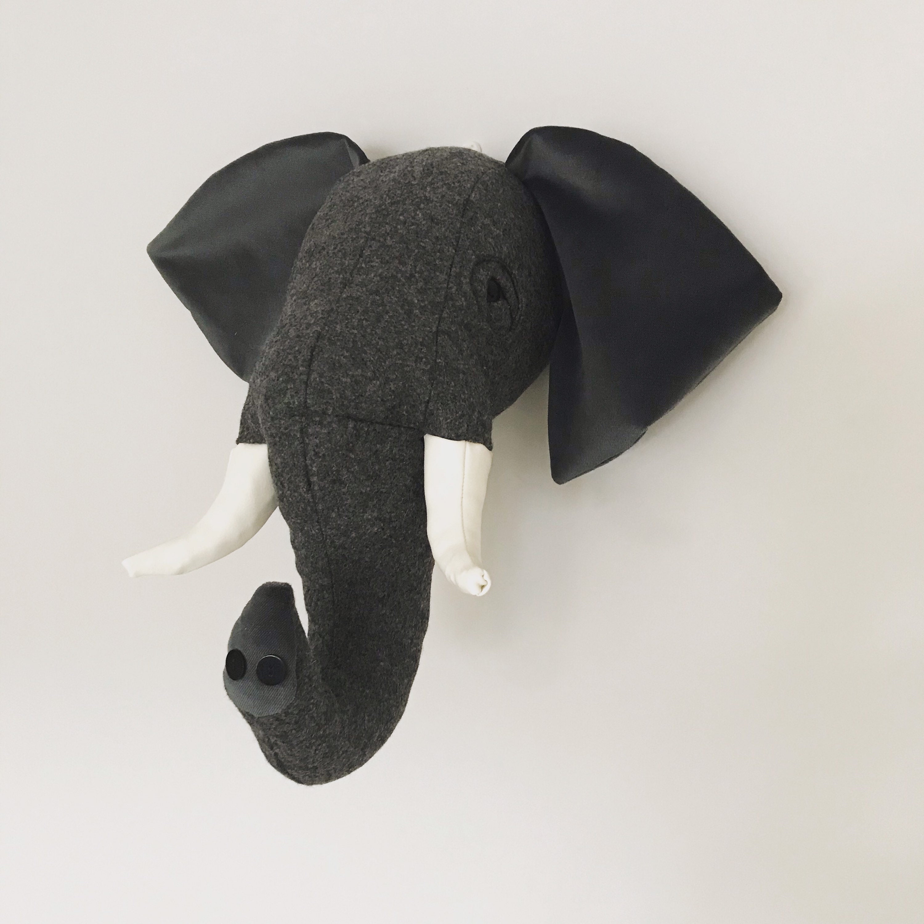 Elephant Head Wall Decoration / Trophy head / Faux taxidermy Etsy