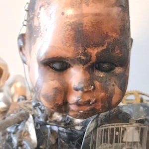 Weirdcore Assemblage Sculpture, Doll Part Oddity Art