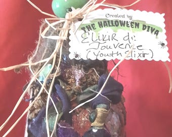 Apothecary Potion Bottle: Gothic Halloween Decor, Handmade poison bottle, haunted house prop