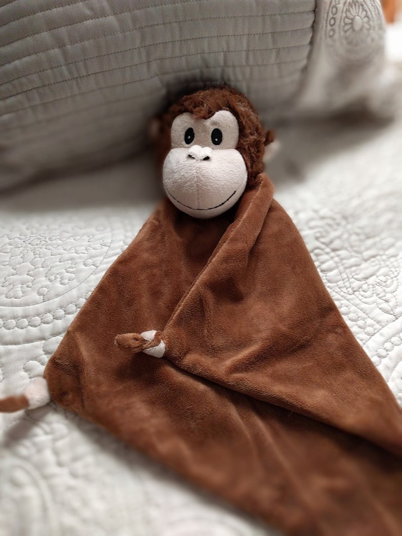 Monkey Blankie Personalized Stuffed Animal Blanket Baby Etsy