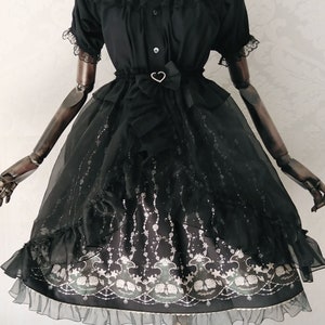 Gothic Lolita cover-up overrok voor jurken en rokken met verwijderbare strik |  S - Grote maten