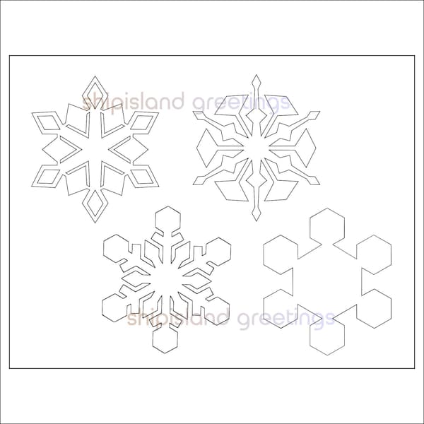 4 inch Snowflakes Template-Printable Snowflakes-Winter Crafts-Christmas Decor-Holiday Party-Classroom Decor-Kids Crafts-DIY Snowflake Cutout
