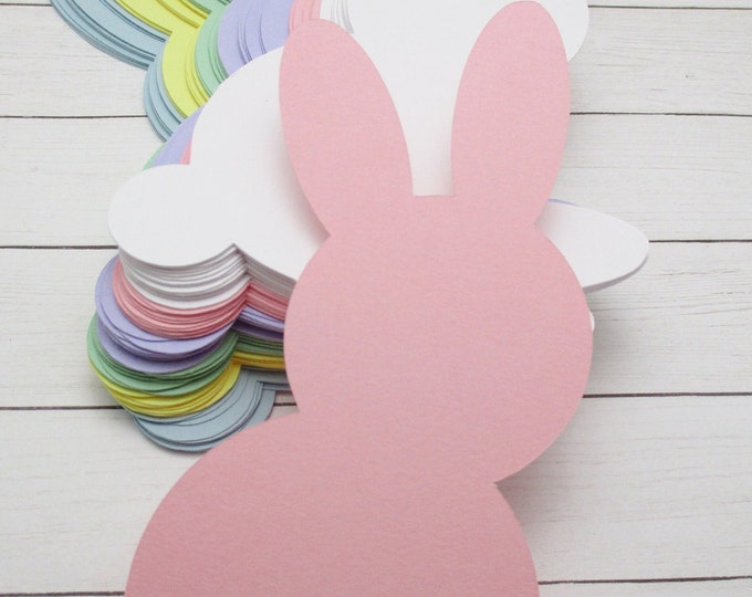 Bunny Rabbit Cutouts-pastel Cardstock-easter Crafts-paper Easter Bunny ...