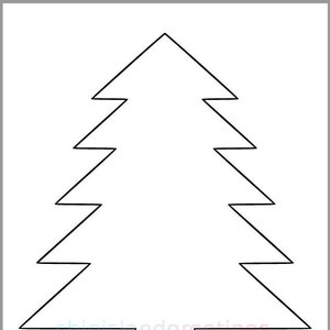 Modello stampabile di albero di pino-Scarica PDF-Ritaglio albero-Modello albero di Natale-Pagina a colori per bambini-Aula vacanze-Lavori per bambini-Albero di pino da 9 pollici-