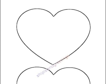 Heart Shape Stencil, Sizes from 1 inch to 48 inches.