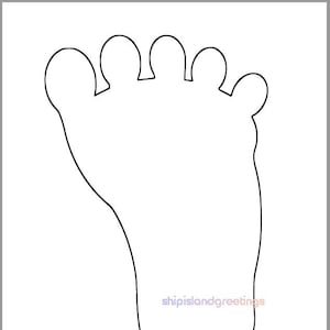 9 inch Footprint Template-Baby Shower Decor-Large Printable Footprint-Footprint Pattern-Footprint Cutout-Classroom Decor-Kids Color Page