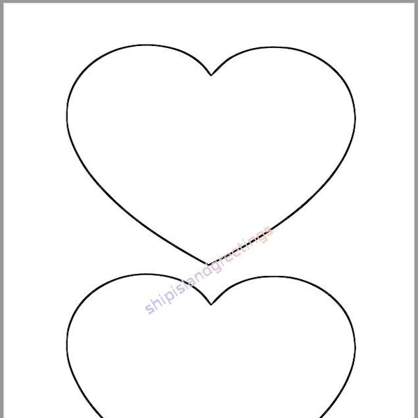 6 inch Heart Printable Template-Large Heart Cutout-Valentines Day Decor-Kids Crafts-Valentine Printable-Large Printable Heart-DIY Valentines