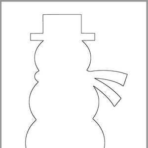 Modèle à imprimer bonhomme de neige 9 pouces-Téléchargement instantané-Loisirs créatifs en classe-Loisirs créatifs pour enfants-Décor de fête de fin d'année-Imprimés de vacances-Grand bonhomme de neige
