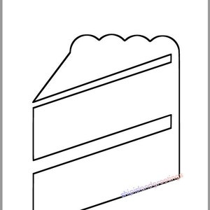 8 pouces imprimable gâteau tranche modèle-morceau de gâteau-gâteau tranche découpe-anniversaire fête Decor-coloriage Page-enfants anniversaire artisanat