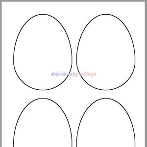 Plantilla de Huevos de Pascua de 4.5 pulgadas-Huevos de Pascua Imprimibles-Manualidades de Pascua-Manualidades DIY-4 Plantilla de Huevos de Pascua-Manualidades para Niños-Decoración del Aula- Primavera