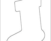 9 inch Stocking Template-Printable Template-Holiday Templates-Stocking Cutout-Kids Christmas Crafts-Holiday Party-Christmas Stockings