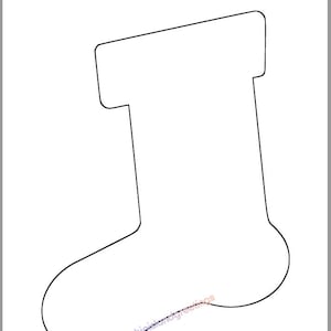 Könnte beinhalten: Eine schwarz-weiße Umrisszeichnung eines Strumpfes, einer traditionellen Weihnachtsdekoration.