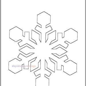 Modèle de flocon de neige imprimable flocon de neige-hiver artisanat-décor de Noël-vacances fête-classe décoration-enfants artisanat-bricolage flocon de neige découpe