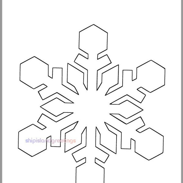 8 inch Snowflake Template-Printable Snowflake-Winter Crafts-Christmas Decor-Holiday Party-Classroom Decor-Kids Crafts-DIY Snowflake Cutout