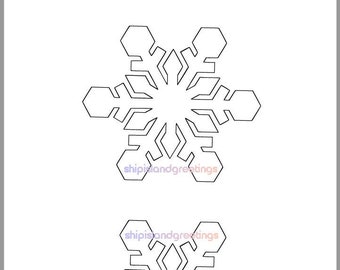 4 inch Snowflake Template-Printable Snowflake-Winter Crafts-Christmas Decor-Holiday Party-Classroom Decor-Kids Crafts-DIY Snowflake Cutout