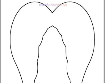 7x8.5 inch Angel Wings Template-Printable Template-Angel Wings Cutout-Holiday Crafts-Baby Shower Decor-Kid Craft-Color Page-Instant Download