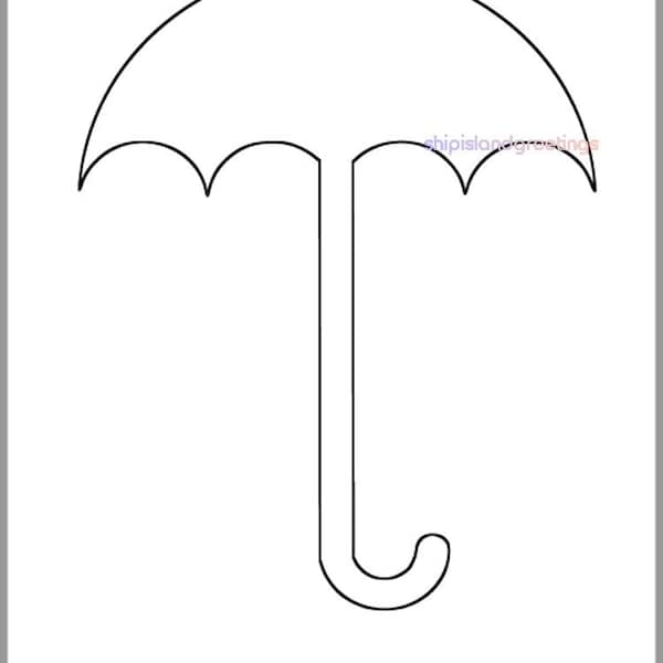 8.5 inch Umbrella Template-Instant Download Cutouts-Umbrella Cutout-Baby Shower Decor-Weather Template-Classroom Decor-Kid Crafts-Color Page