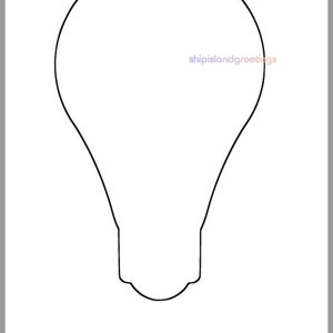 9 inch Light Bulb Template-Instant Downloads- Large Lightbulb-Holiday Templates-Classroom-Bulletin Boards-