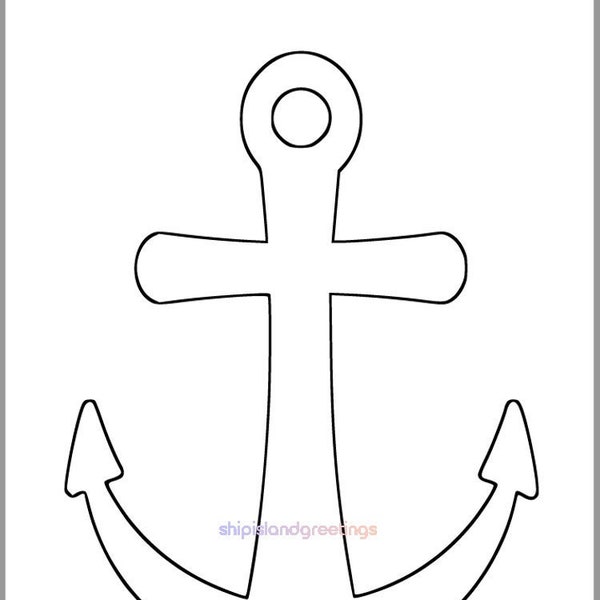 9 inch Printable Anchor Template-Beach Theme Cutout-Nautical Template-Beach Wedding Decor-Summer Kids crafts-Classroom Decor-Large Anchors