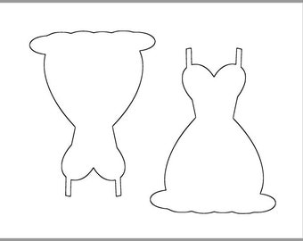 4 5 inch dress template printable wedding dress cutouts diy