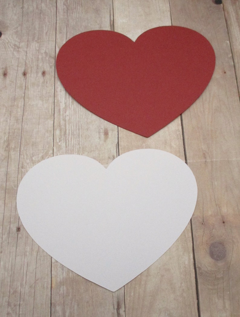 4 Inch Cardstock Heartsred and White Heartsdiy Etsy