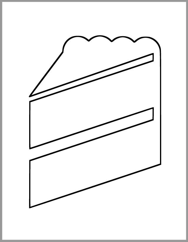 8 inch printable cake slice template piece of cake cake slice etsy