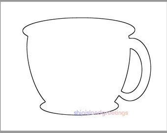 Tea Cup Printable Template Etsy