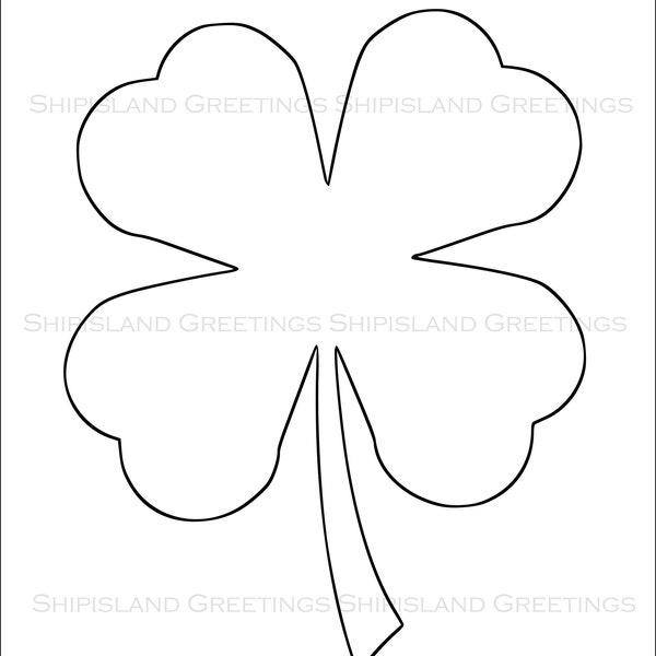 8.5 inch Shamrock Template-Large Printable Shamrock-St. Patrick's Day-DIY Crafts-Large 4 Leaf Clover Template-Kids Crafts-Classroom Decor