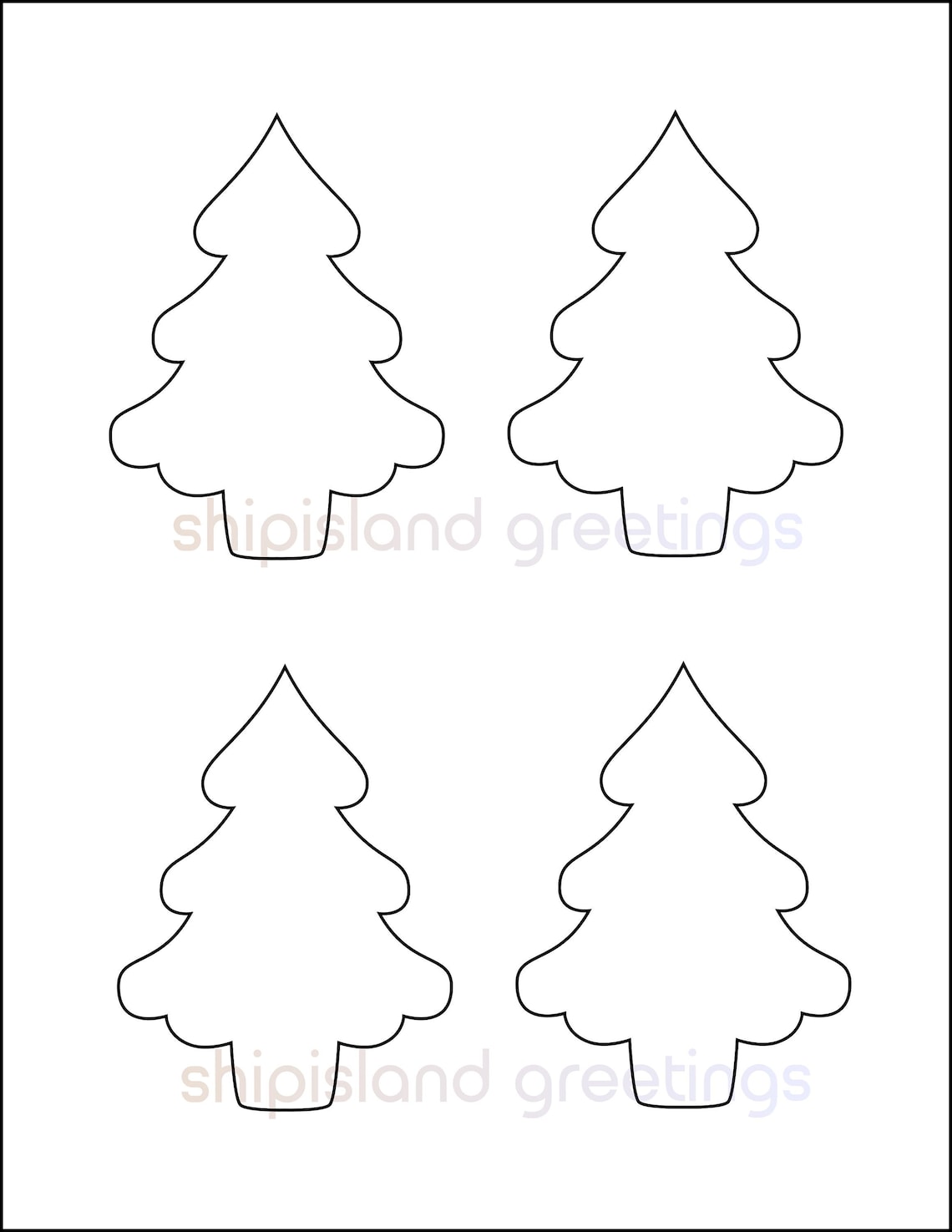 4 Inch Pine Trees-printable Tree Template-pdf Download-tree Cutout ...