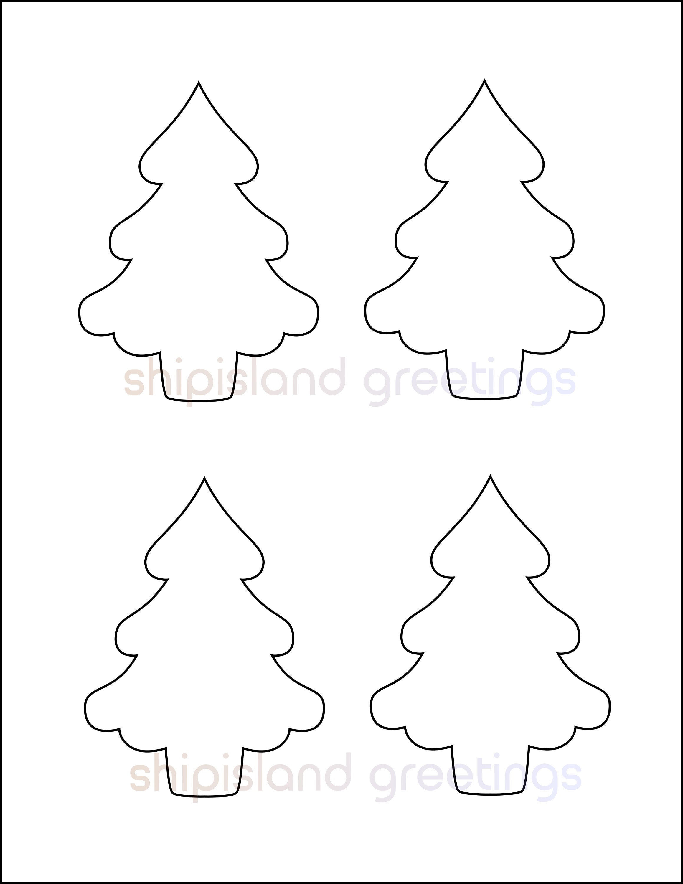 10 cm pine trees-printable tree template-pdf download-tree cutout