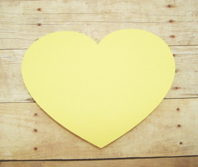 4 inch Heart CutoutsLight Yellow Cardstock HeartsShower Etsy